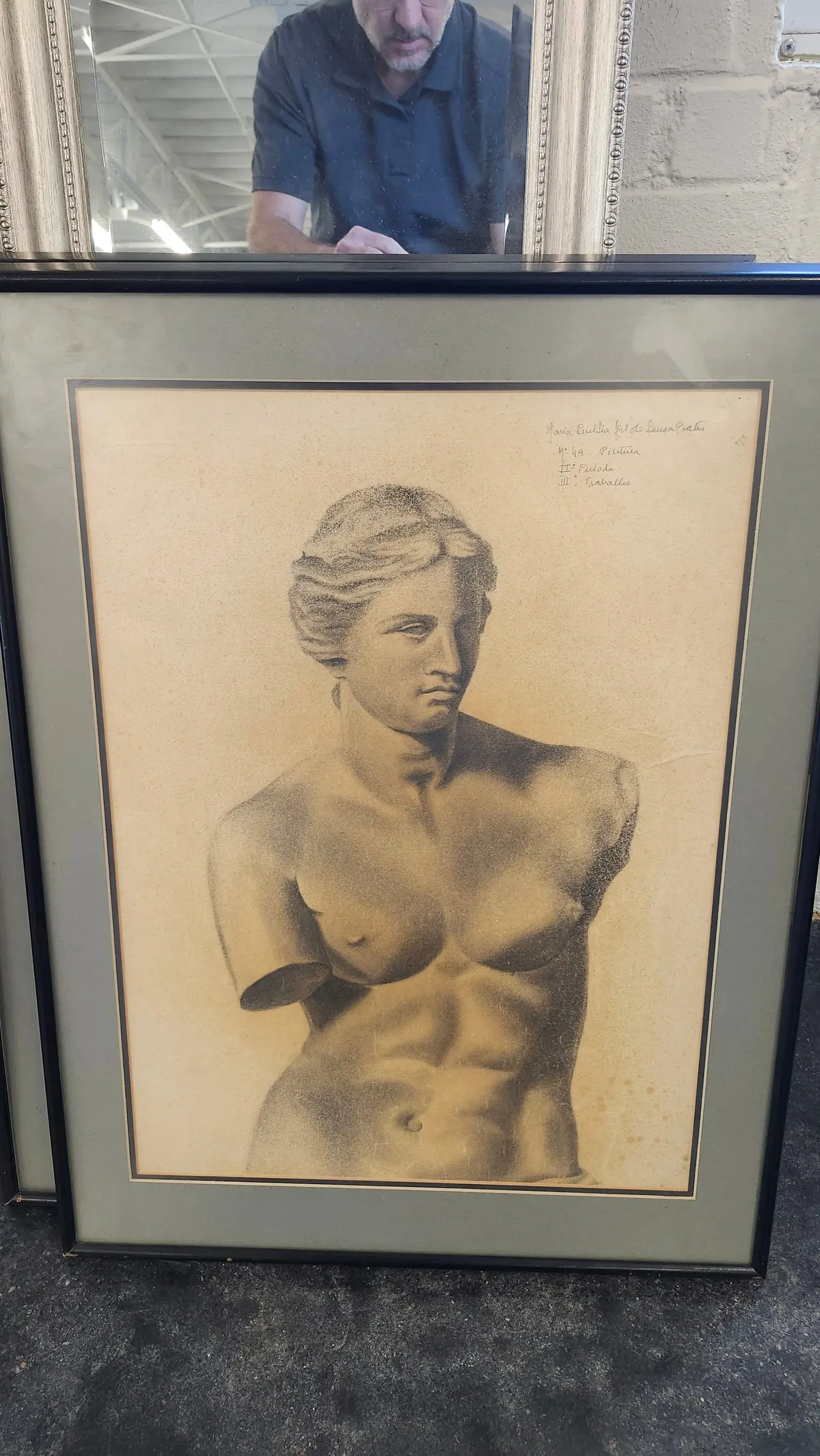 Torso Of Lady Statue In Charcoal 1