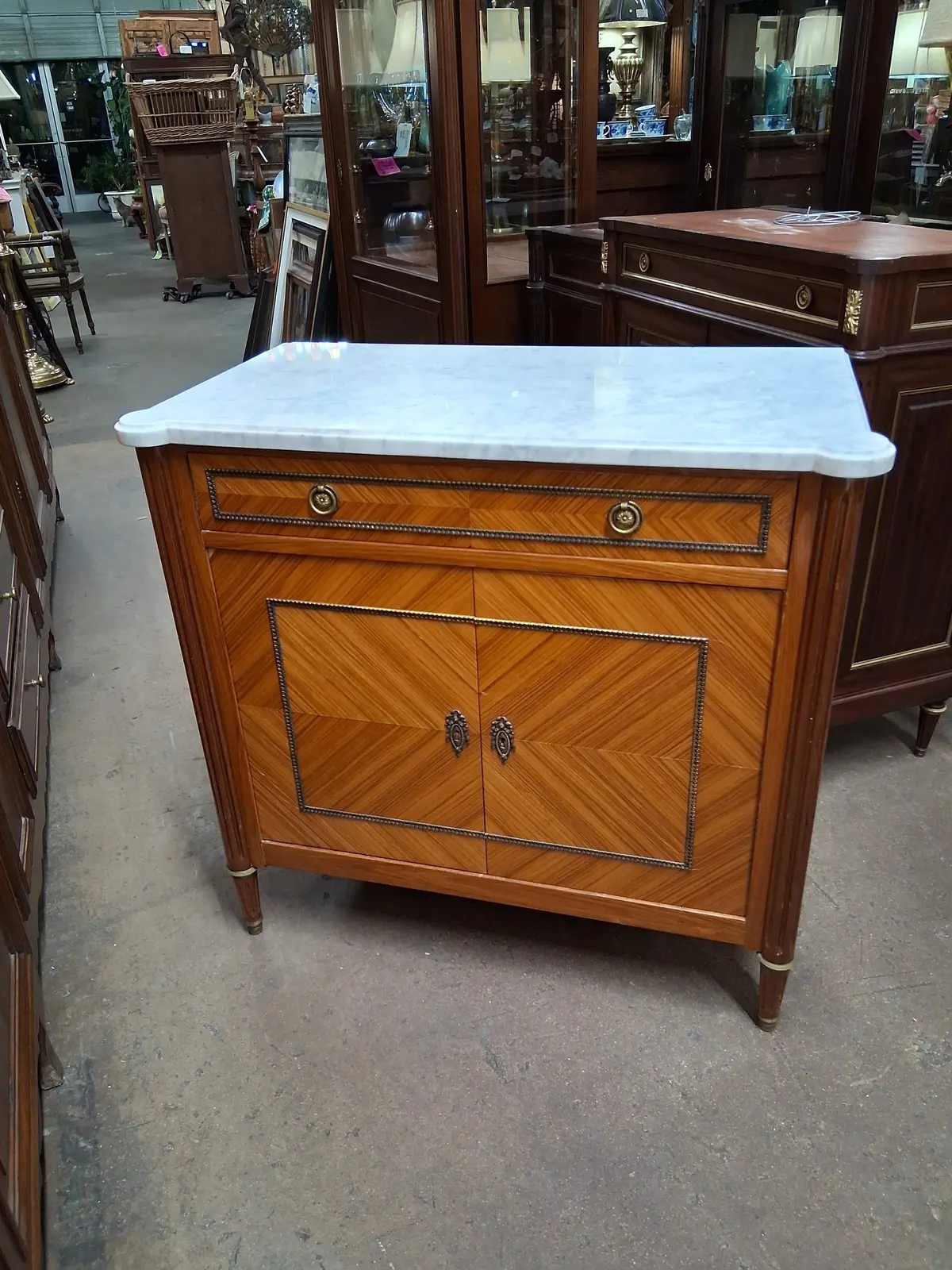 Small Louis Xvi White Marble Top 1
