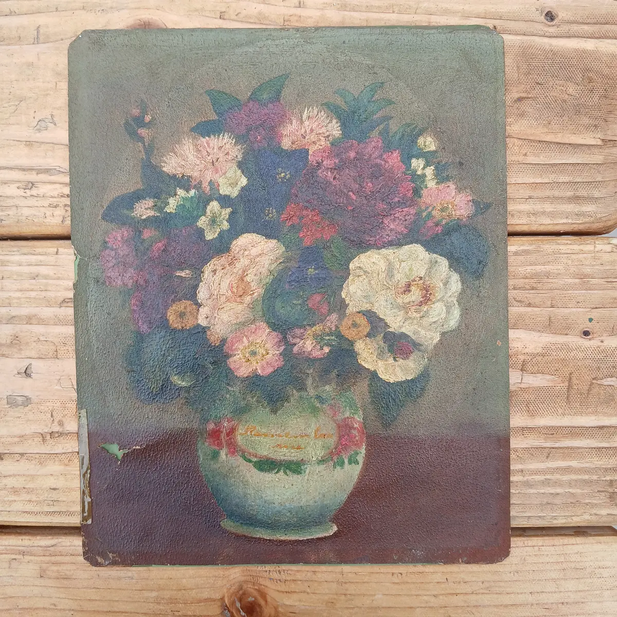 Small Unframed Floral Still Life Oil Painting 1