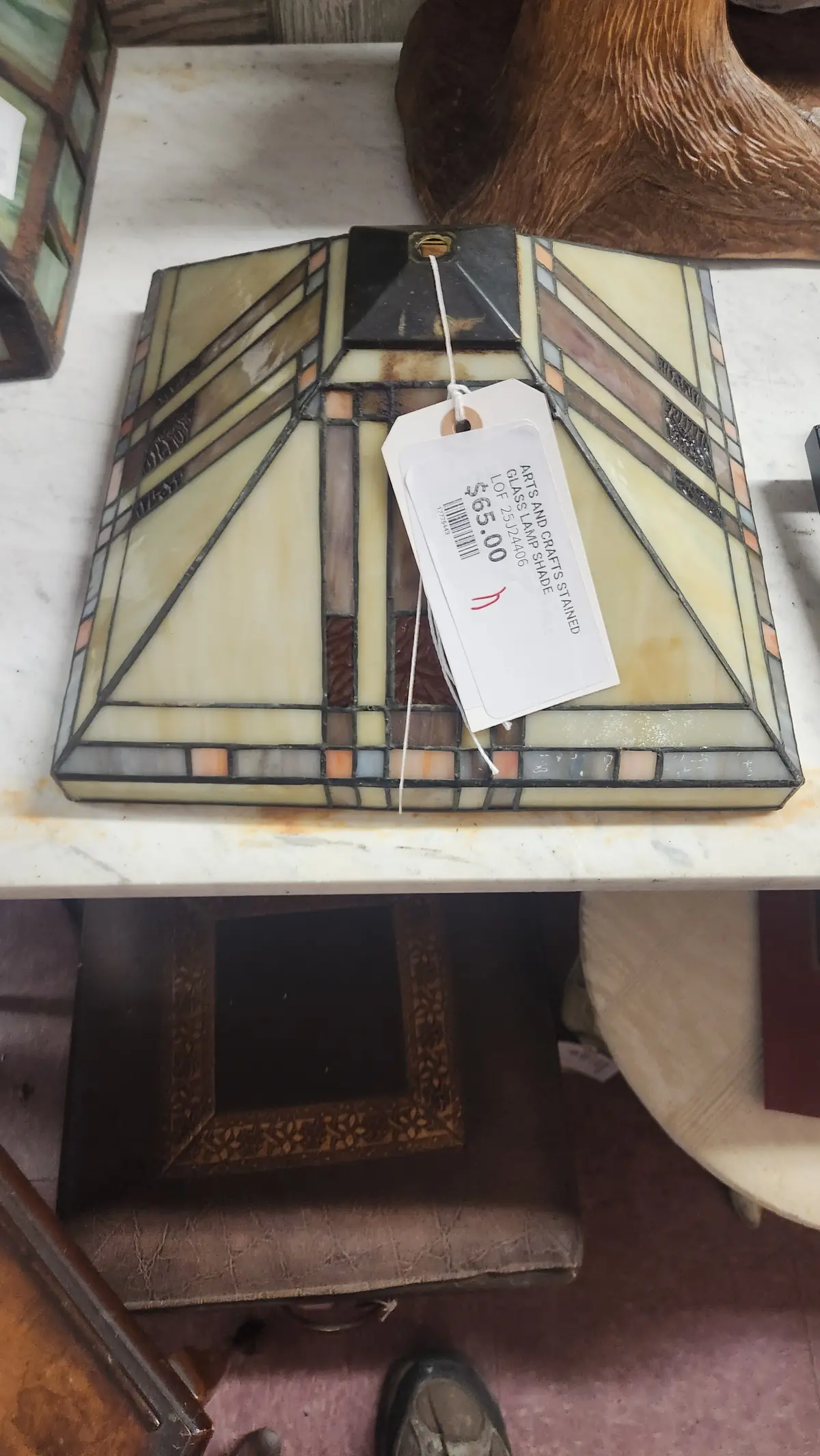 Arts And Crafts Stained Glass Lamp Shade 1
