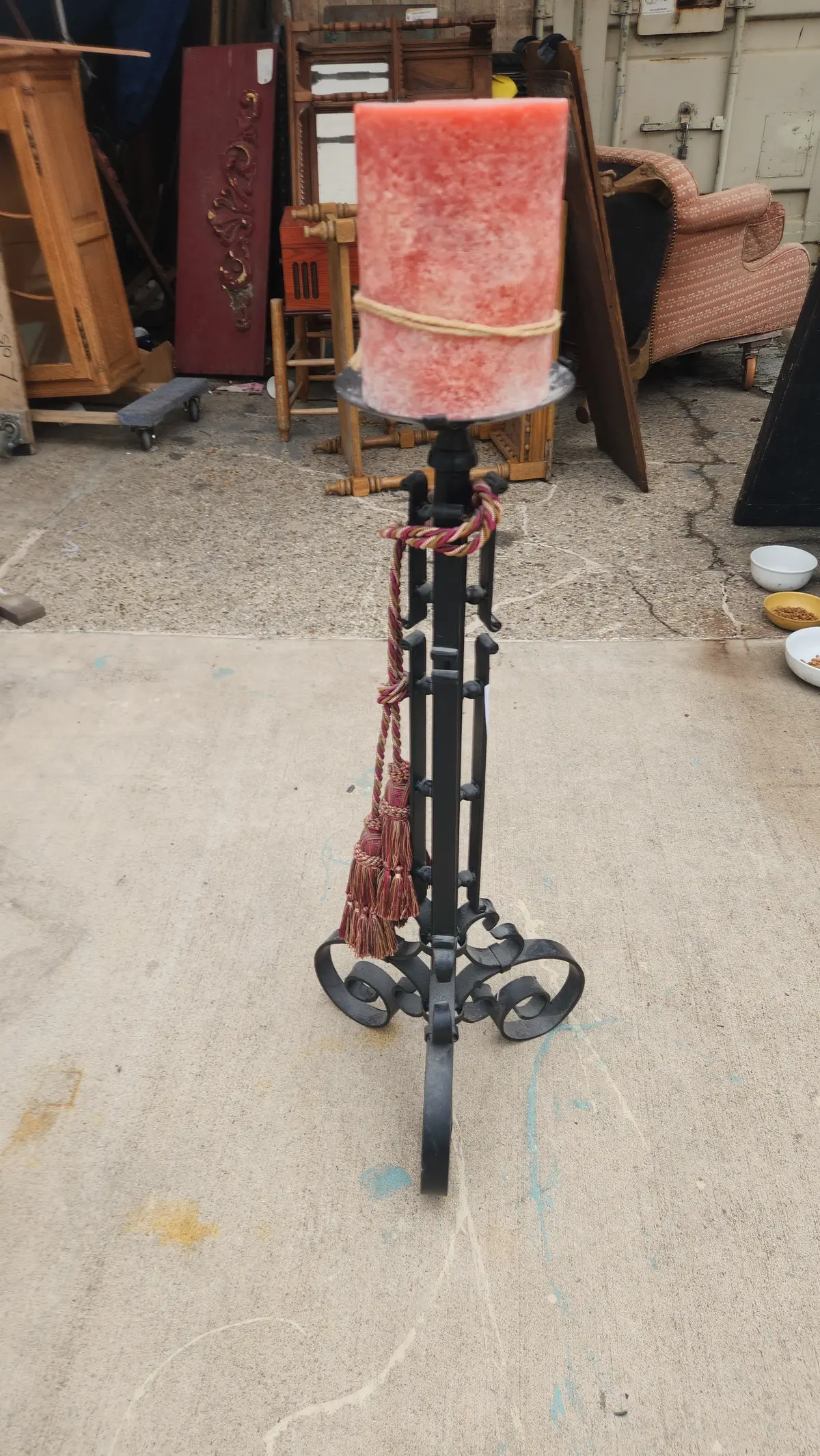 Large Wrought Iron Floor Candelabra 1