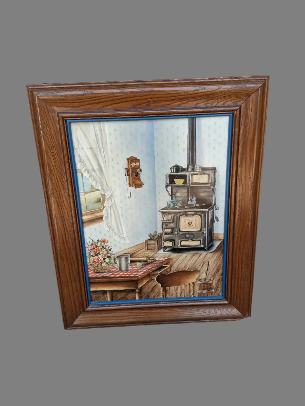 Framed Oil Painting Of An Dold Time County Kitchen By Kay Lamb Shannon 1