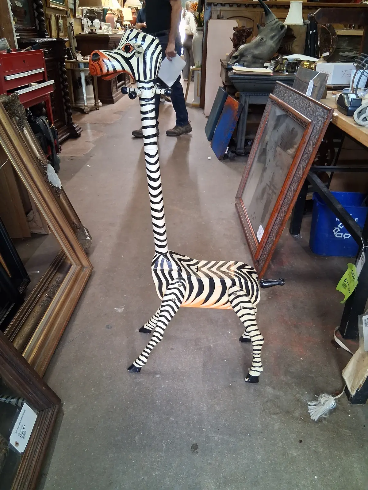 Painted Wood Giraffe Bank 1