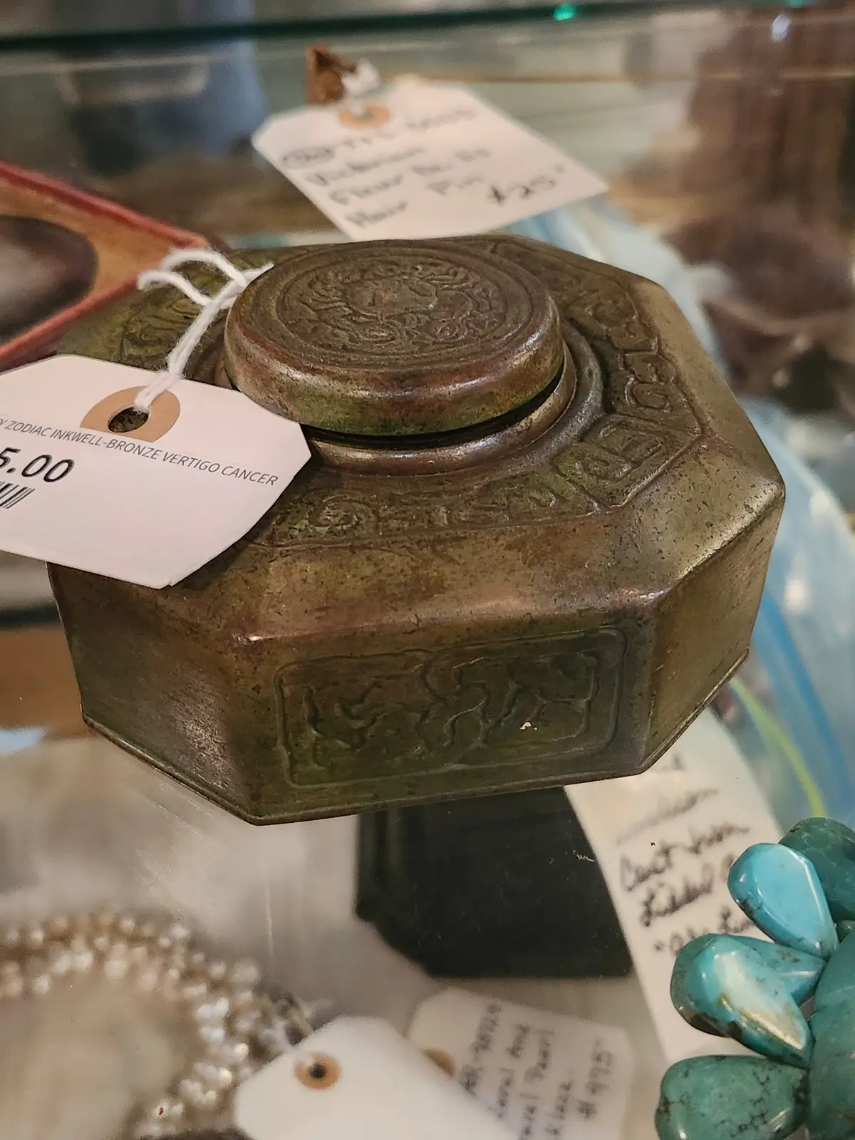 Tiffany Zodiac Inkwell-Bronze Vertigo Cancer 1