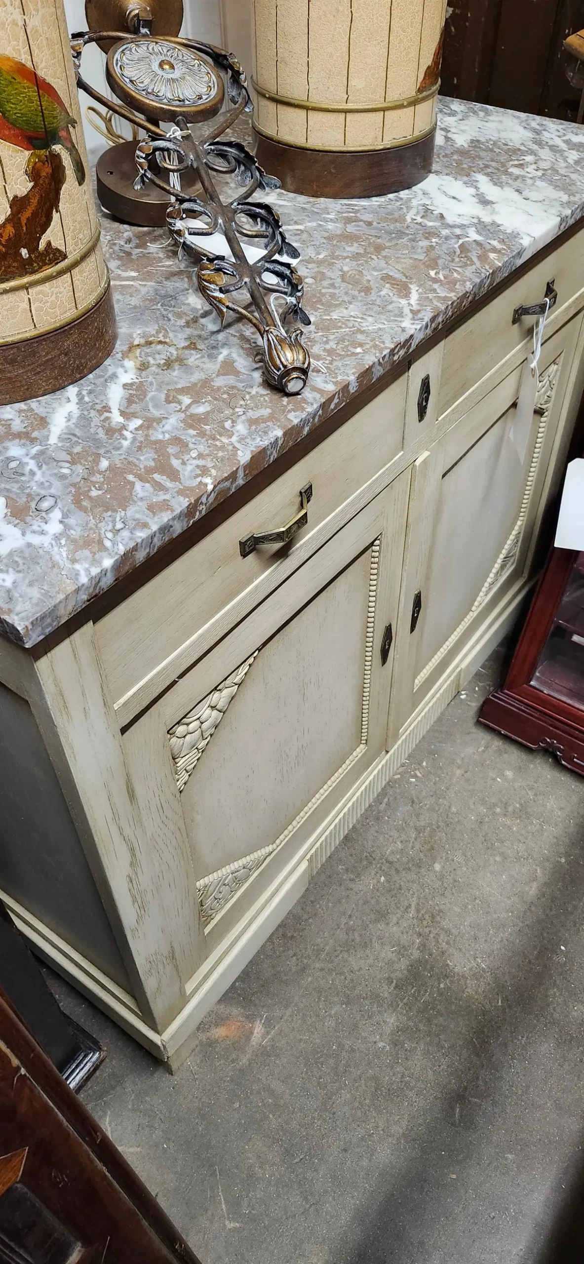 Painted French Deco Marble Top Wash Stand 1