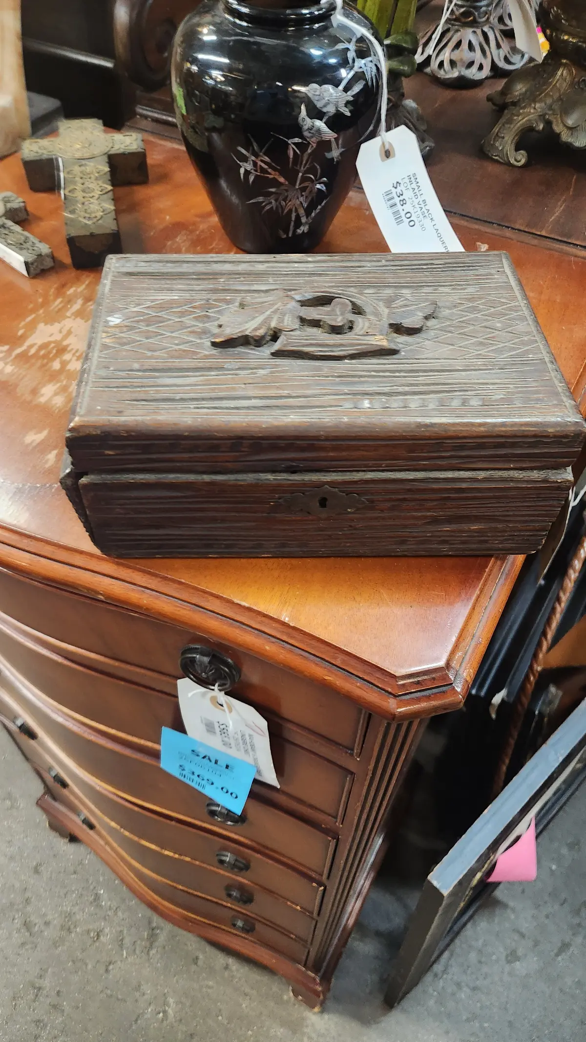 Foliate Carved Oak Box 1