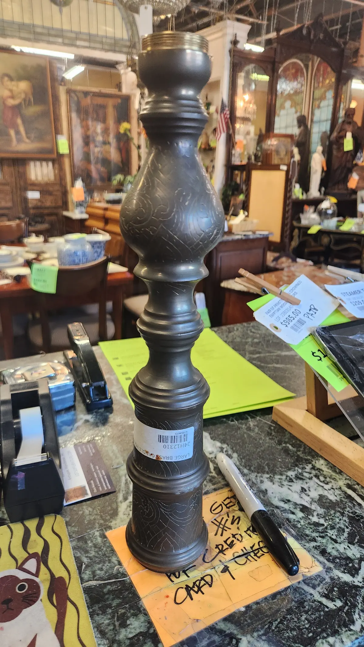 Large Brass Candle Holder 1