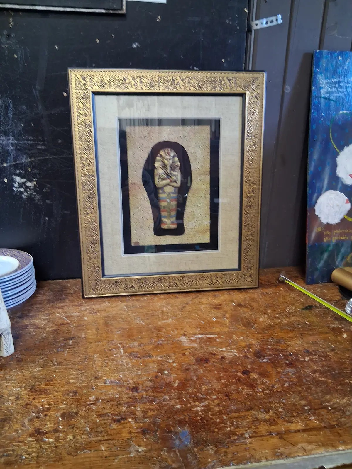 Framed Shadow Box Mummy Plate 1