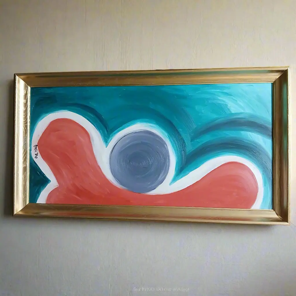 Round Circles Abstract Painting  Signed Amelia Shipman 1
