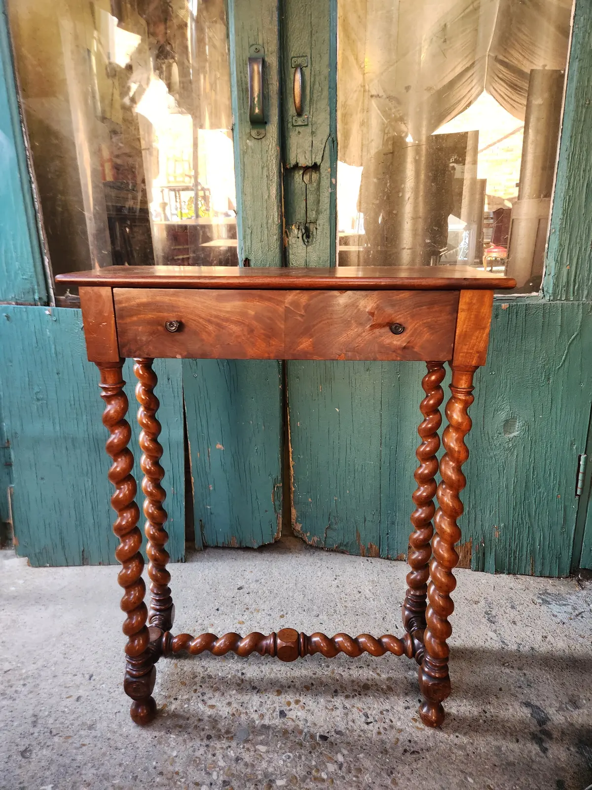Small Mahogany Barley Twist Console As Found 1
