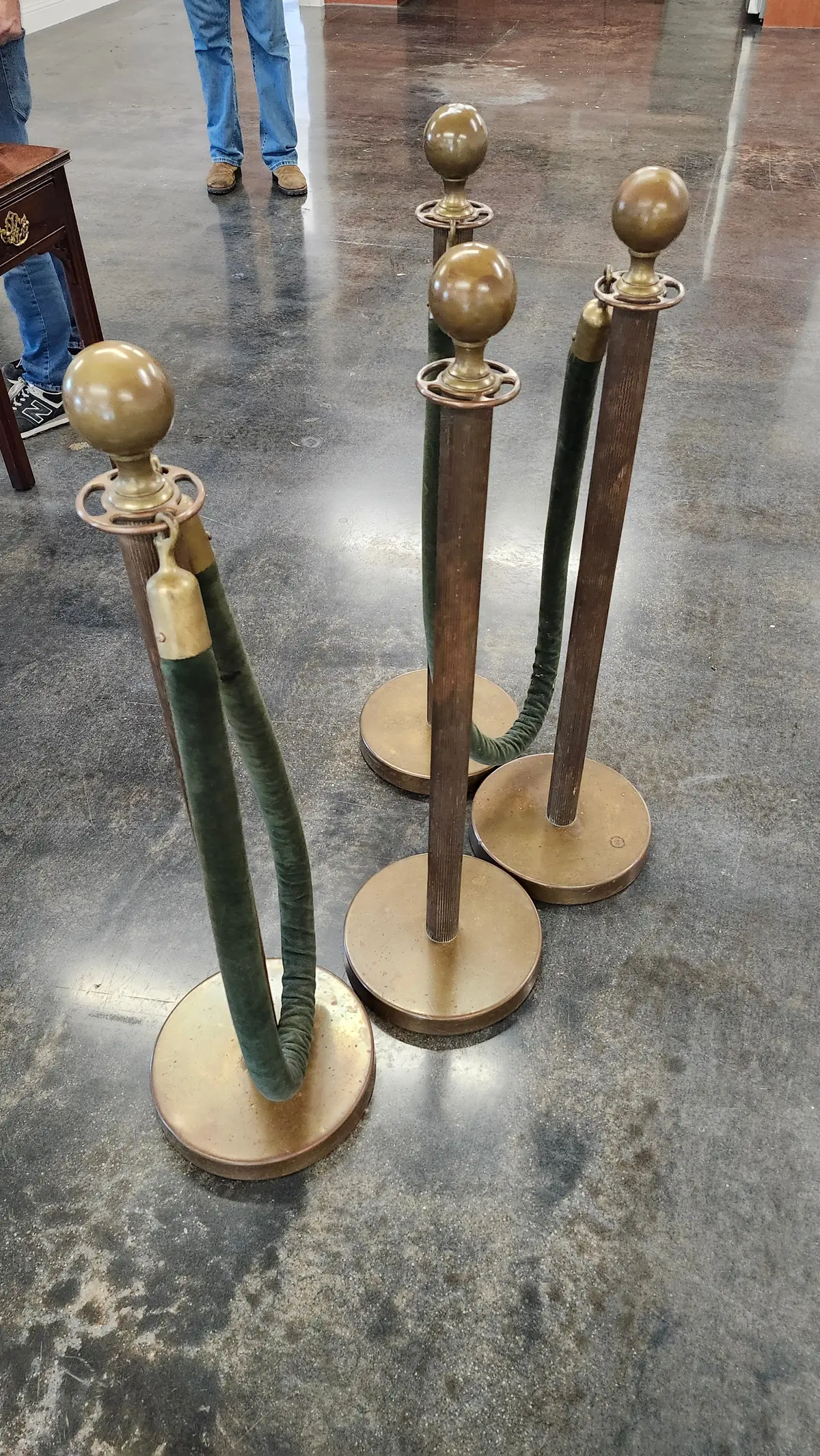 Set Of 4 Antique Brass Theater Stancions 1
