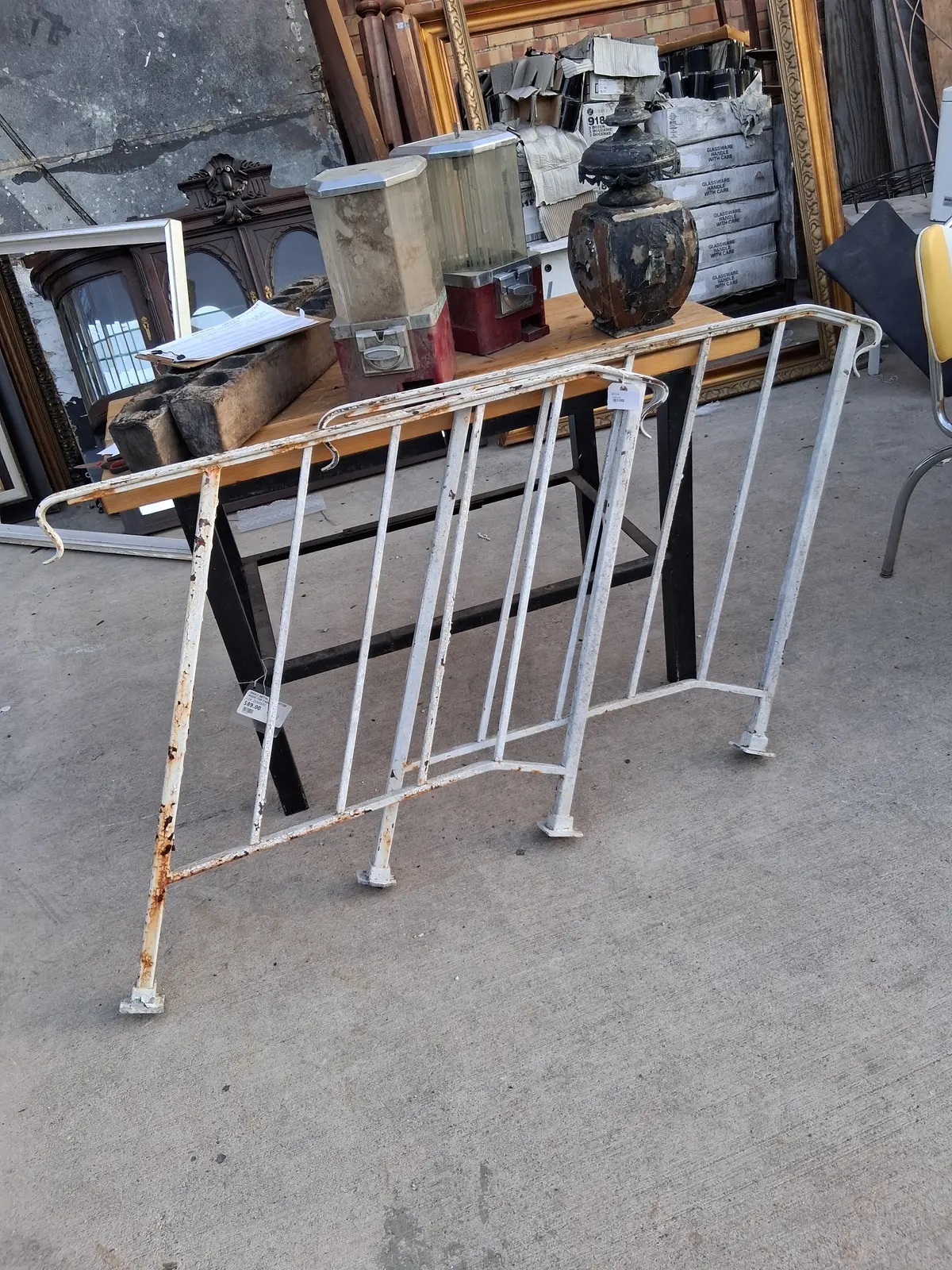 Pair Of Small White Iron Stair Rails 1
