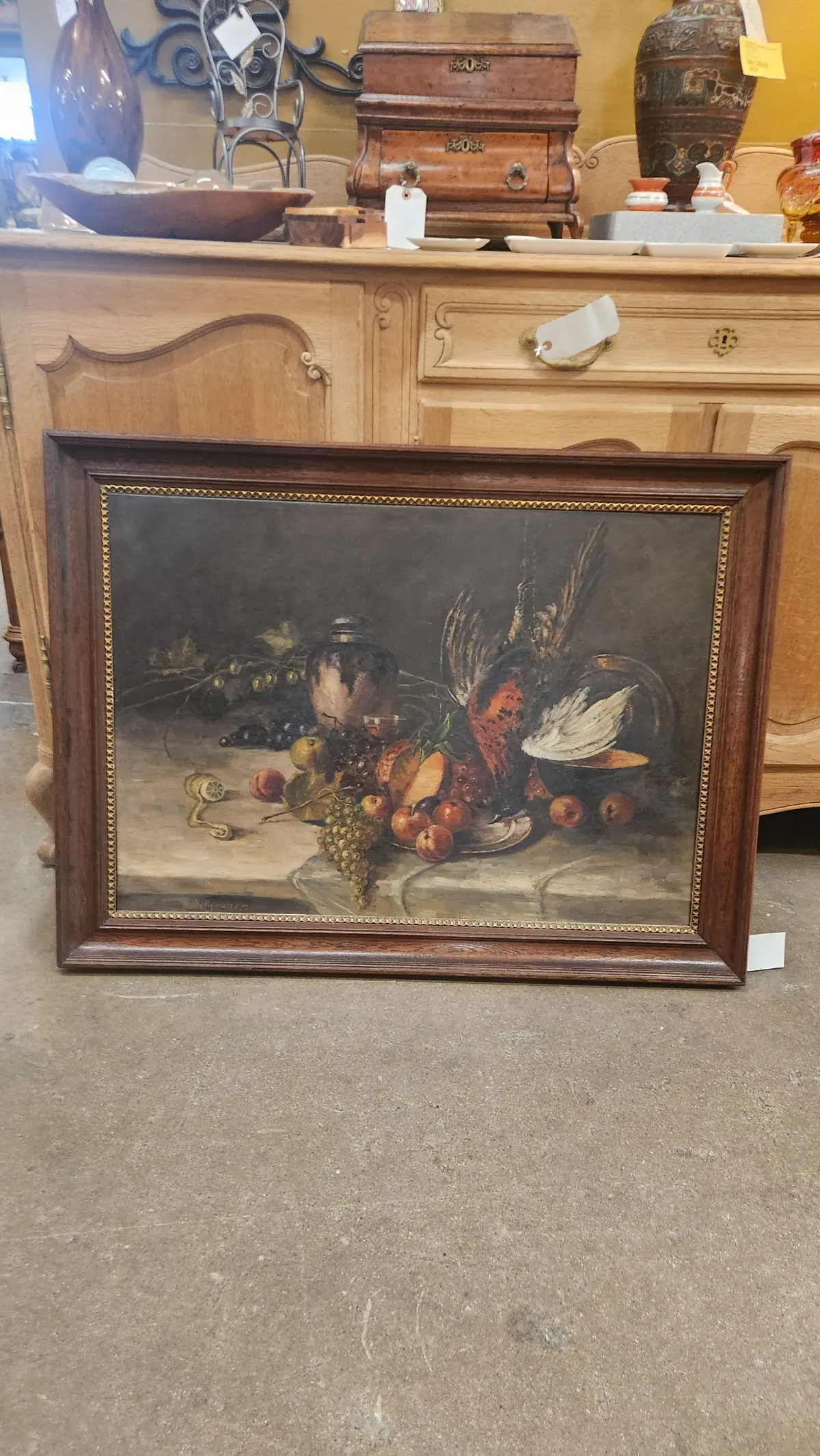 Framed Mort Still Life Oil Painting 1