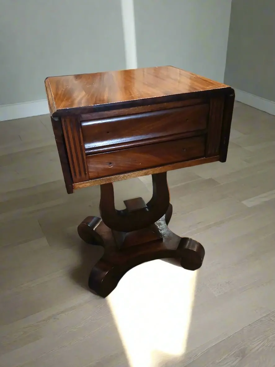 Mahogany Dropleaf 2 Drawer Work Table-As Found 1