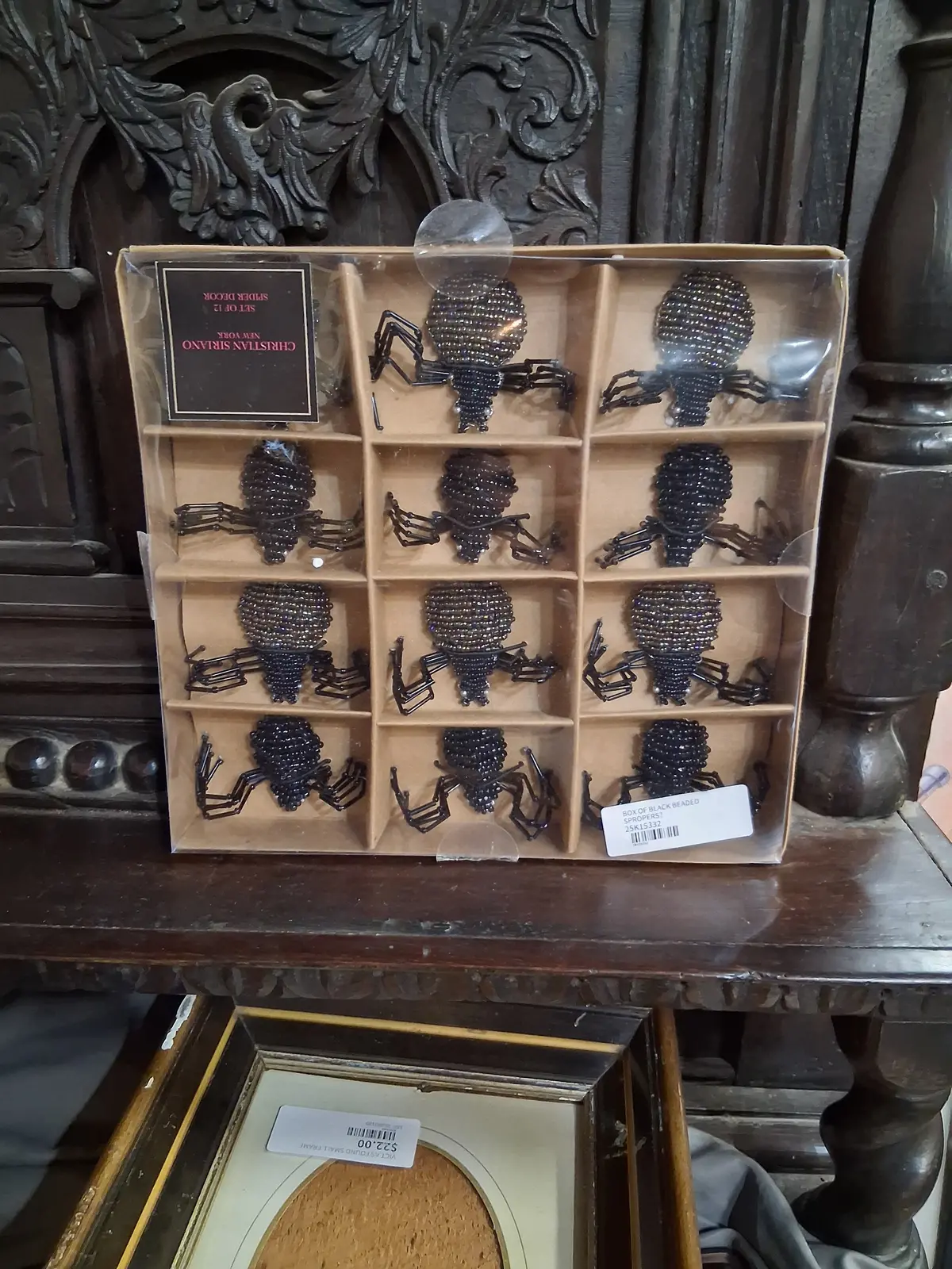 Box Of Black Beaded Spiders 1