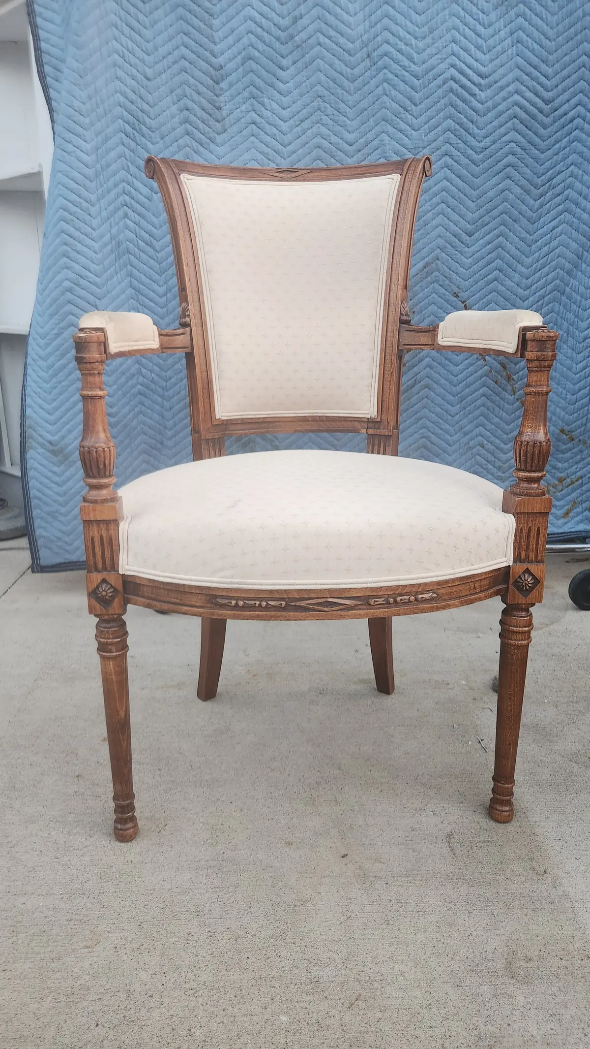 Highback Upholstered Directoire Fauteuil Chair 1