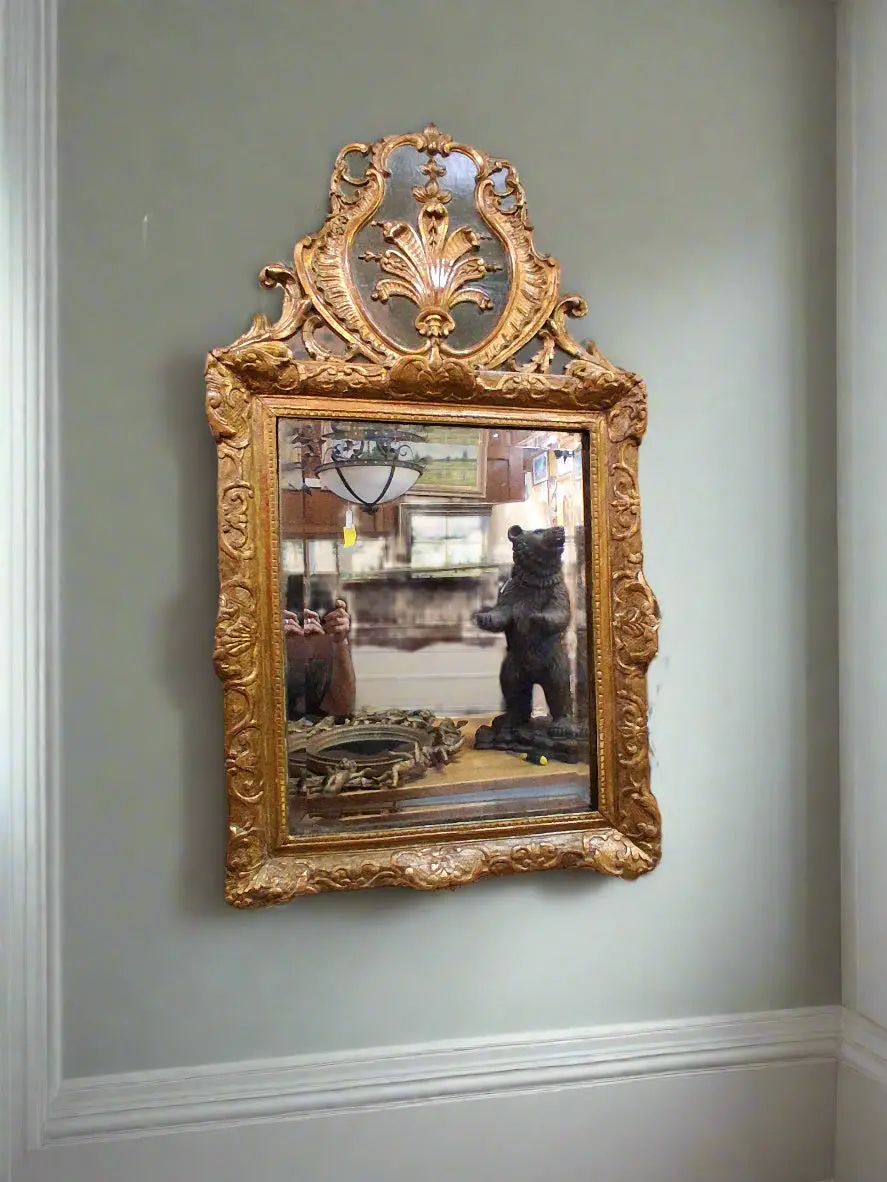 Ornate Gilt Framed Beveled Glass Mirror 1