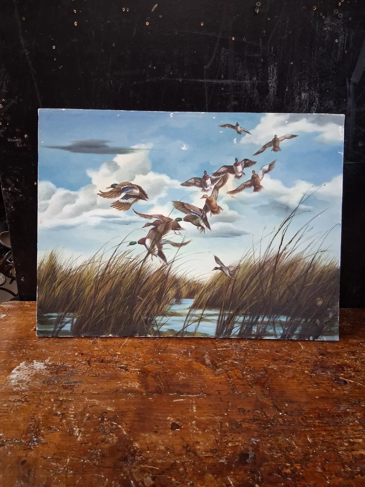 Unframed Mallard Ducks Flying Oil Prints 1