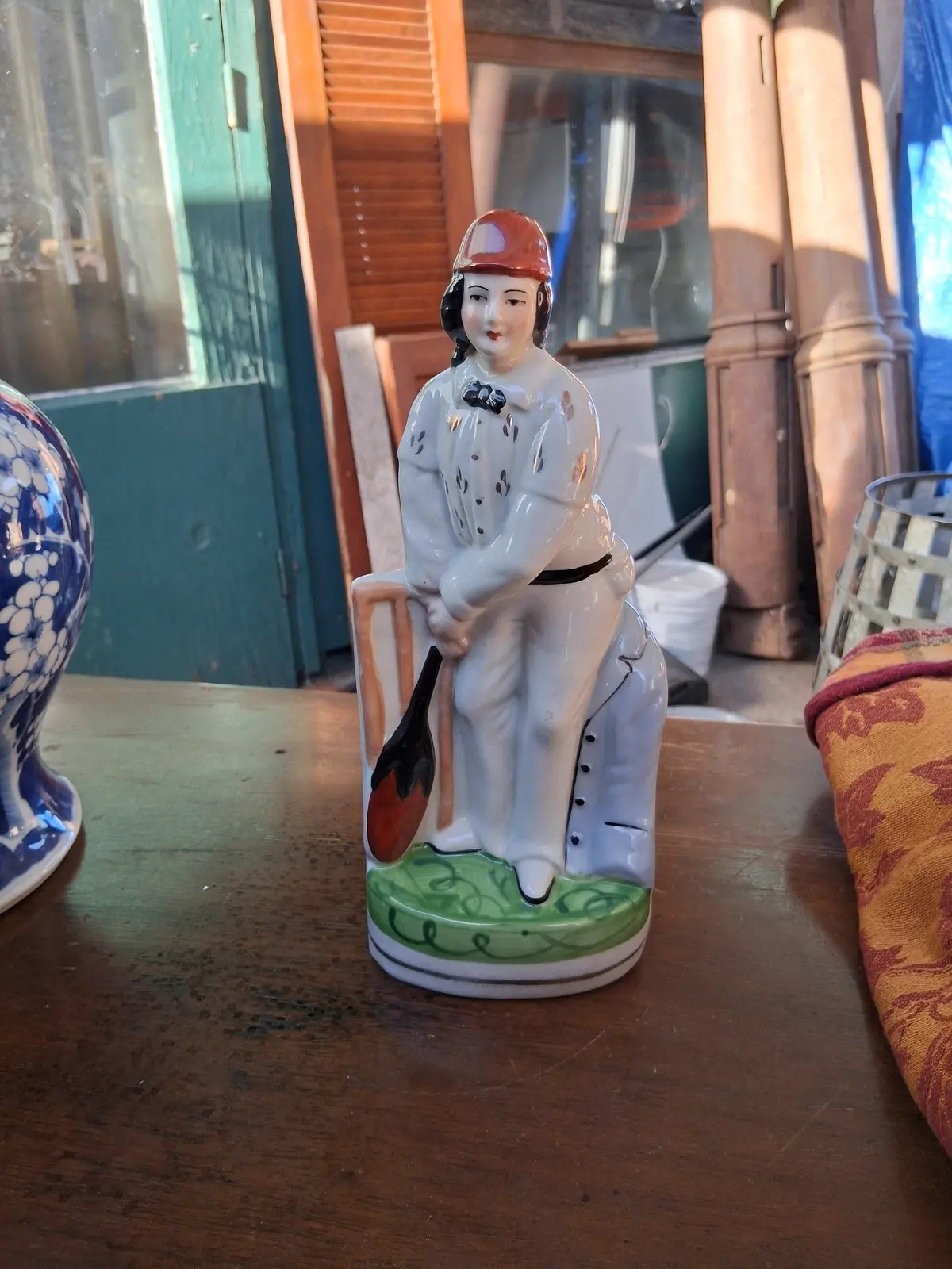 Tall Old Cricket Player Staffordshire Figure 1