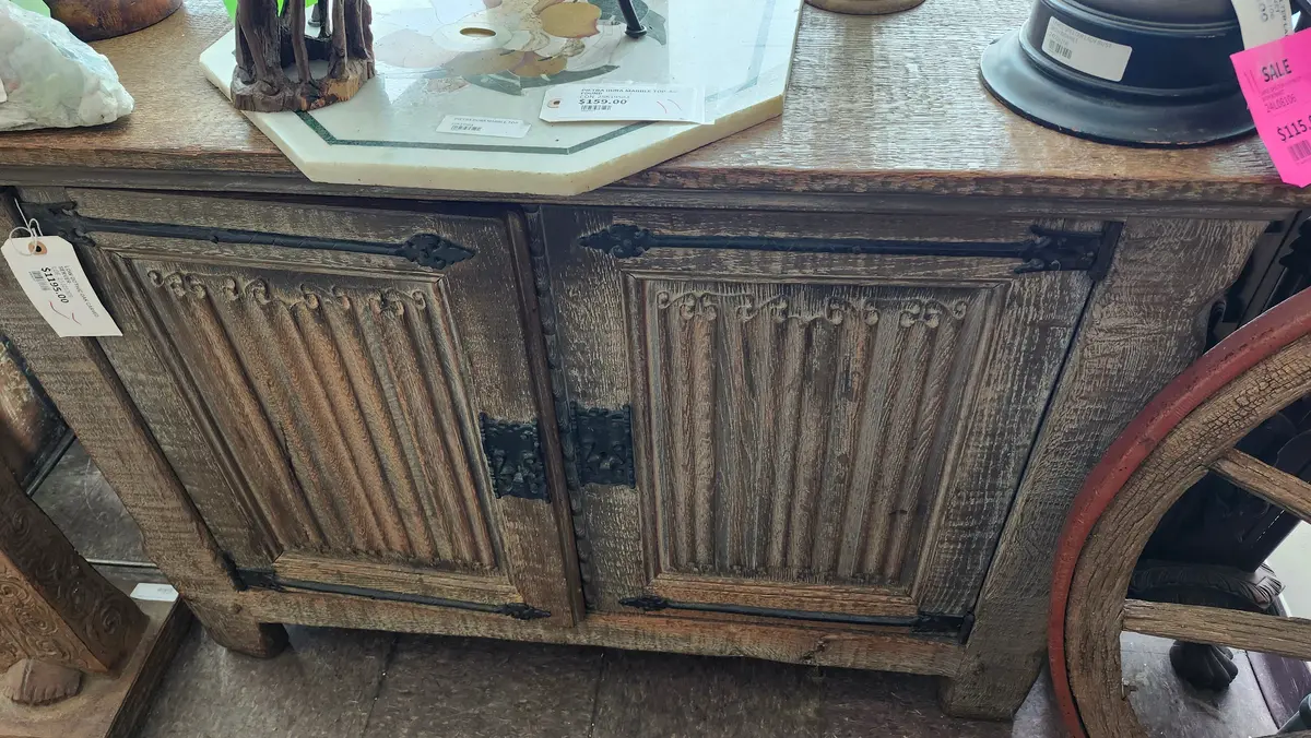 Low Gothic Carved Oak Server 1