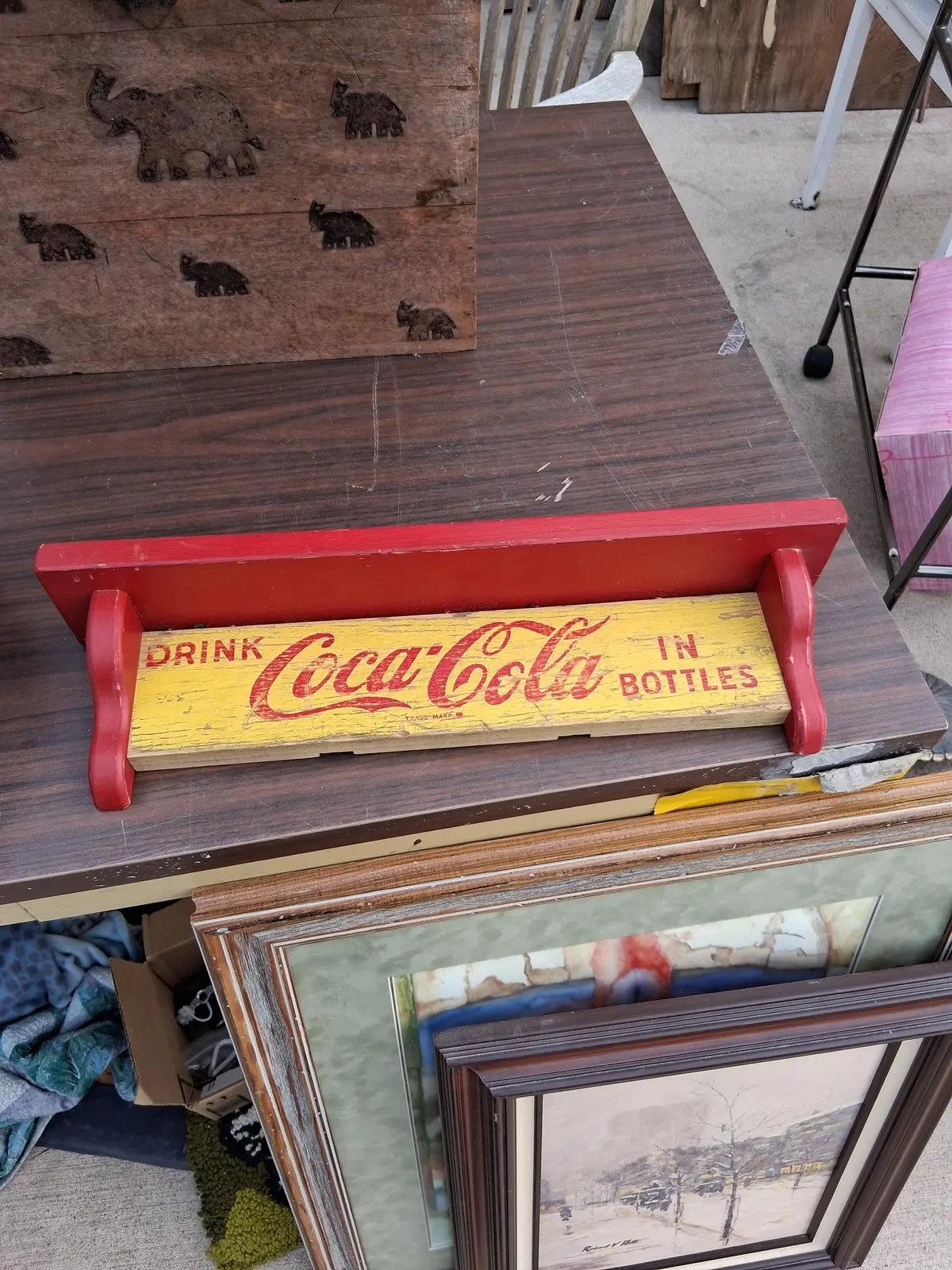 Vintage Red Shelf Made From Coca Cola Crate 1