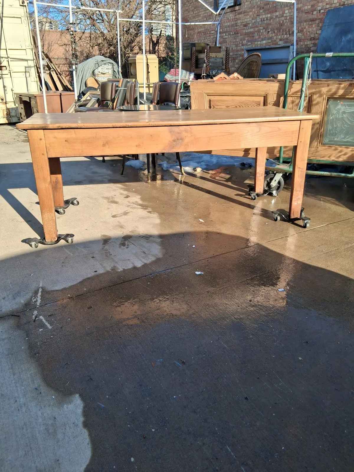 18Th Century French Elm Work Table With End Drawer 1