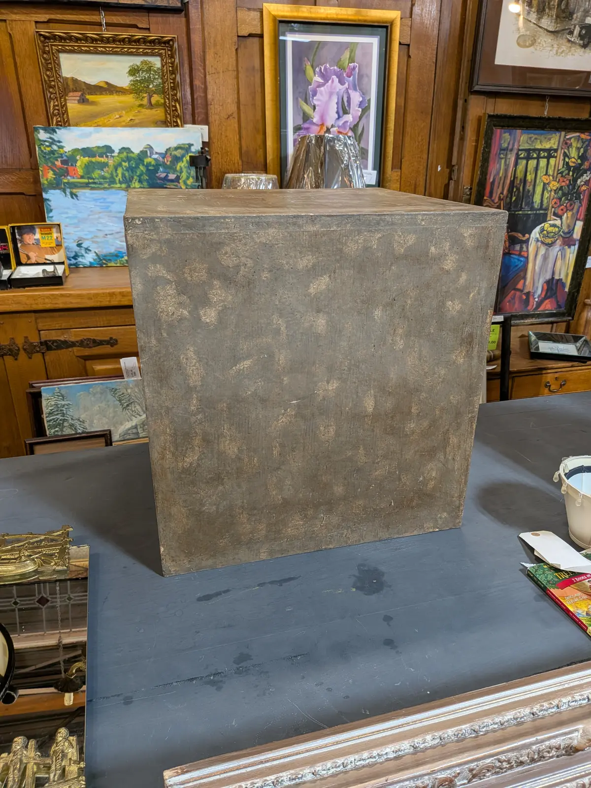 Wood Cube Base For Statue 1