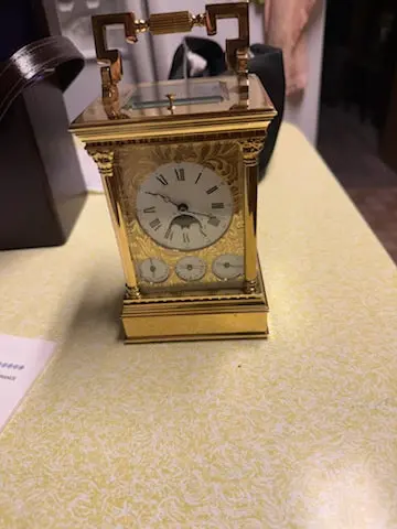 Large French L'epee  Carriage Clock With Box And Key 1