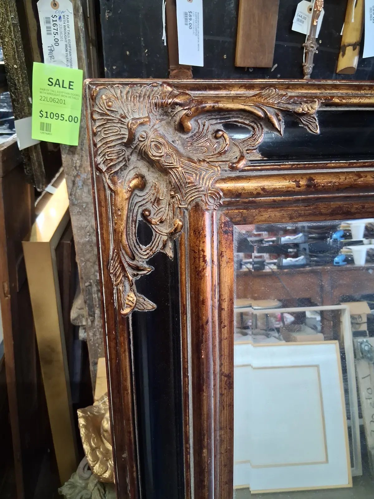 Ornate Black And Gold Mirror 1