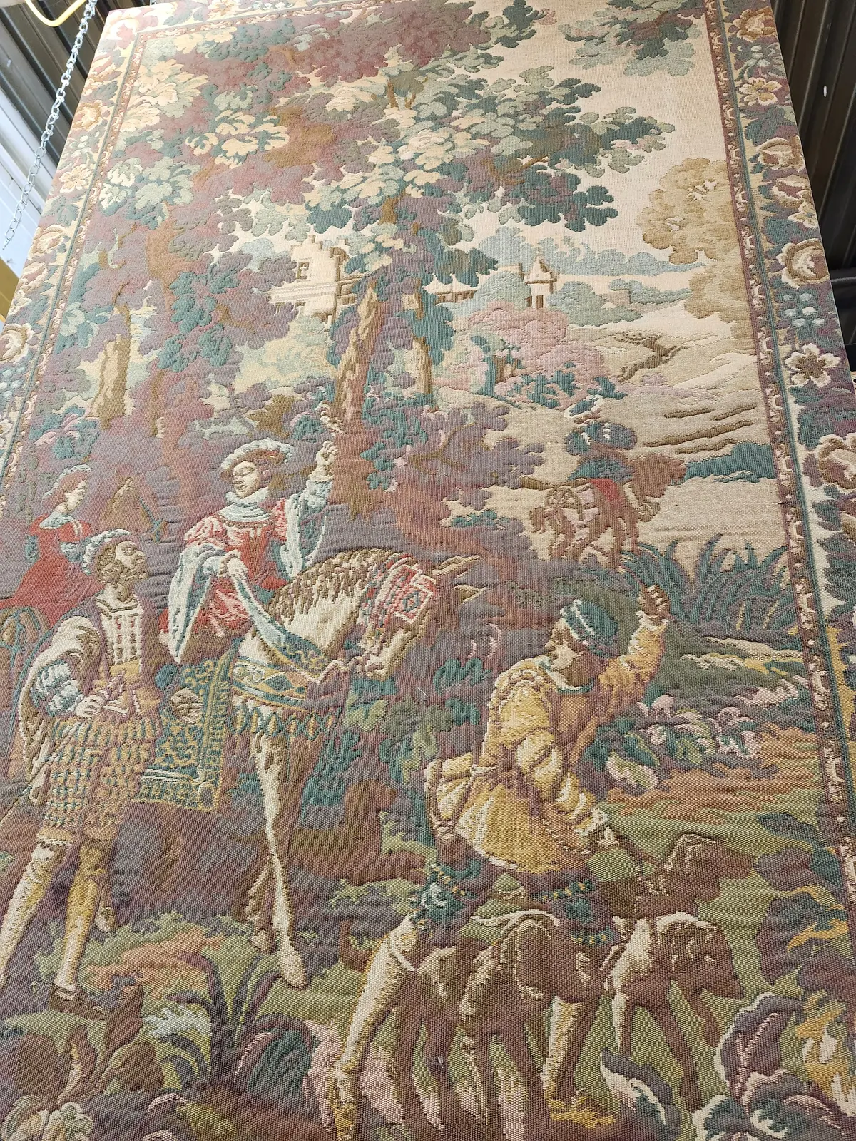 Framed European Hunt Motif Tapestry 1
