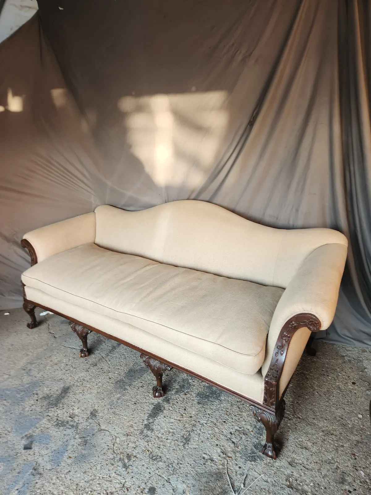 Chippendale Camelback Sofa With Claw Feet 1
