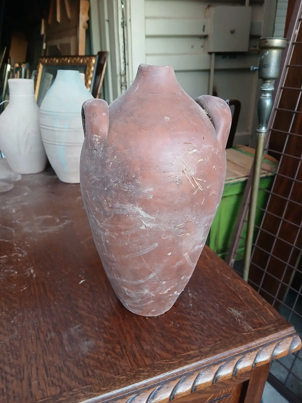 Terra Cotta Wine Pitcher With Two Handles 1