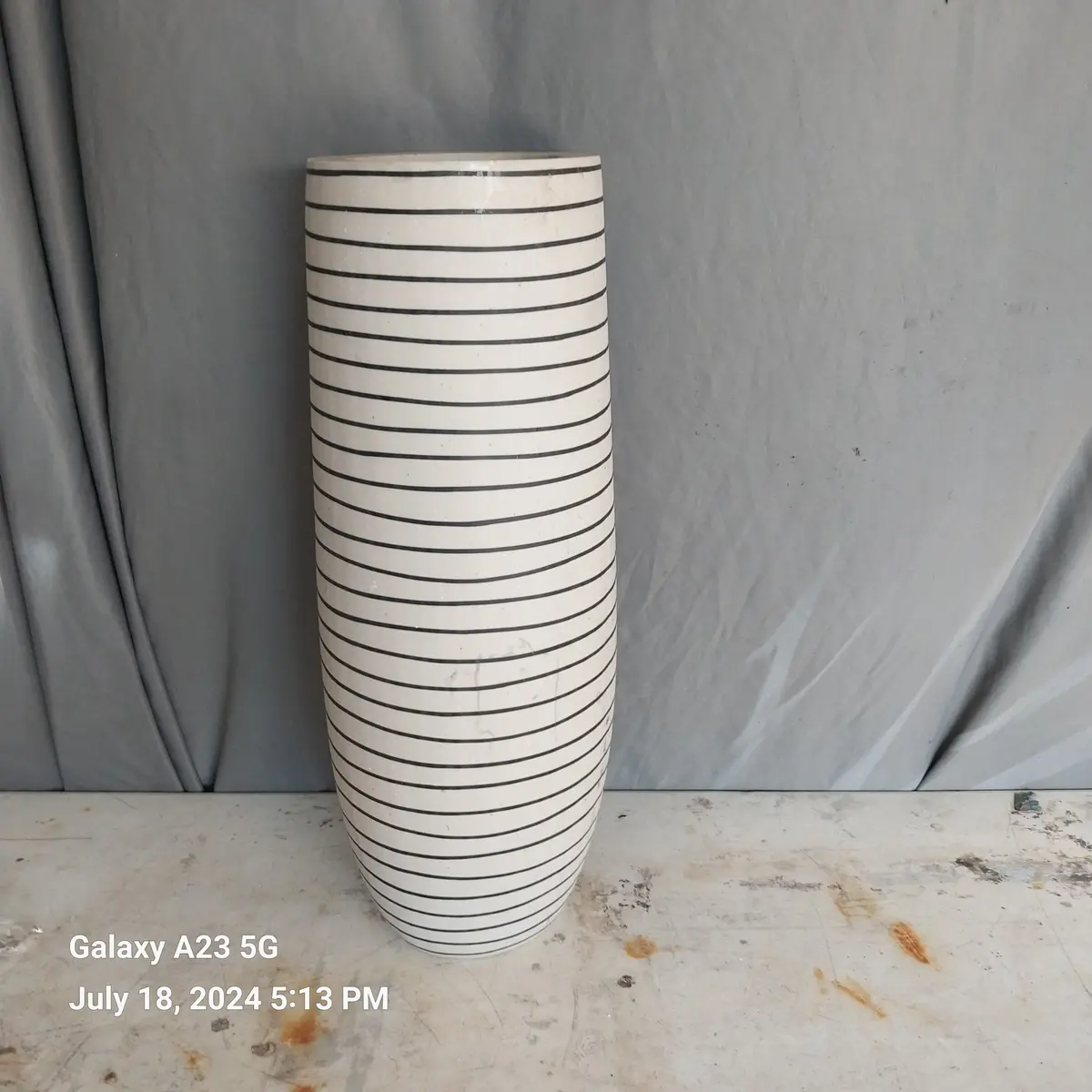 Composition Ribbed Vase 1