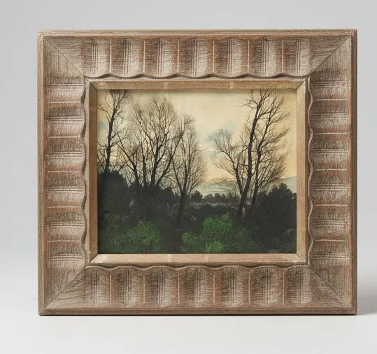 Framed Landscape Oil Painting Of Leafless Trees 1
