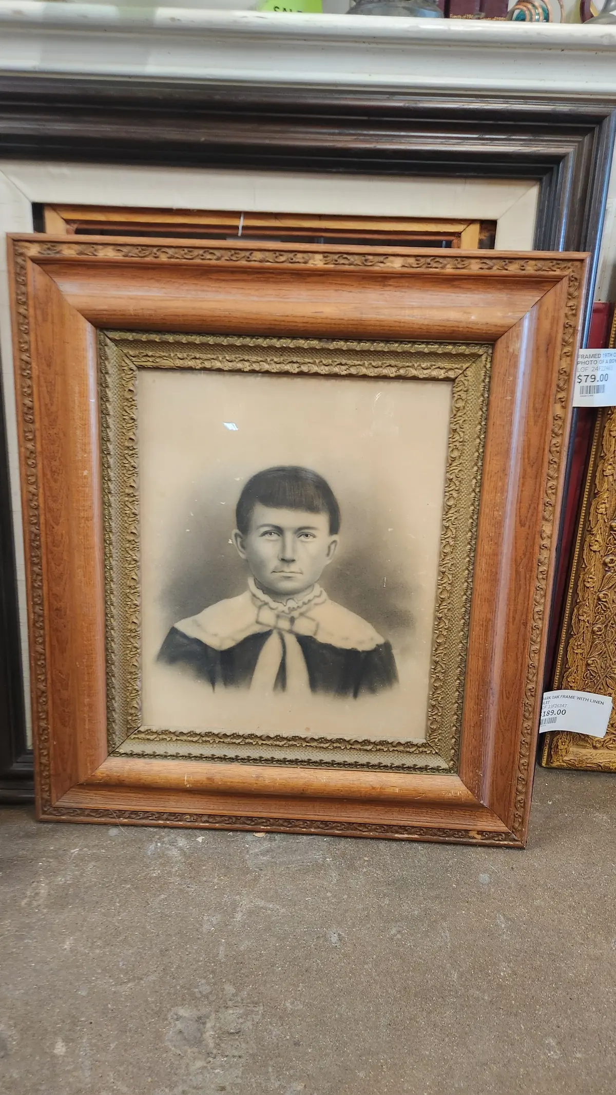 Framed 19Th Century Photo Of A Boy 1