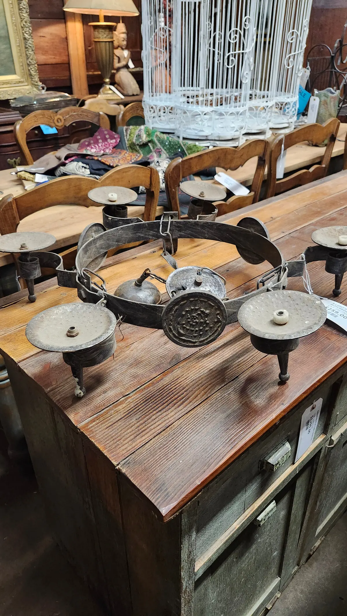 6 Light Round Iron Light With Medallions 1