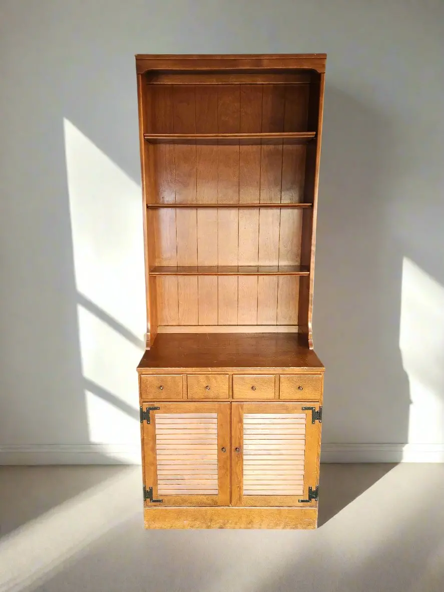 Ethan Allen Heirloom Shutter Door Cabinet With Bookcase Top 1