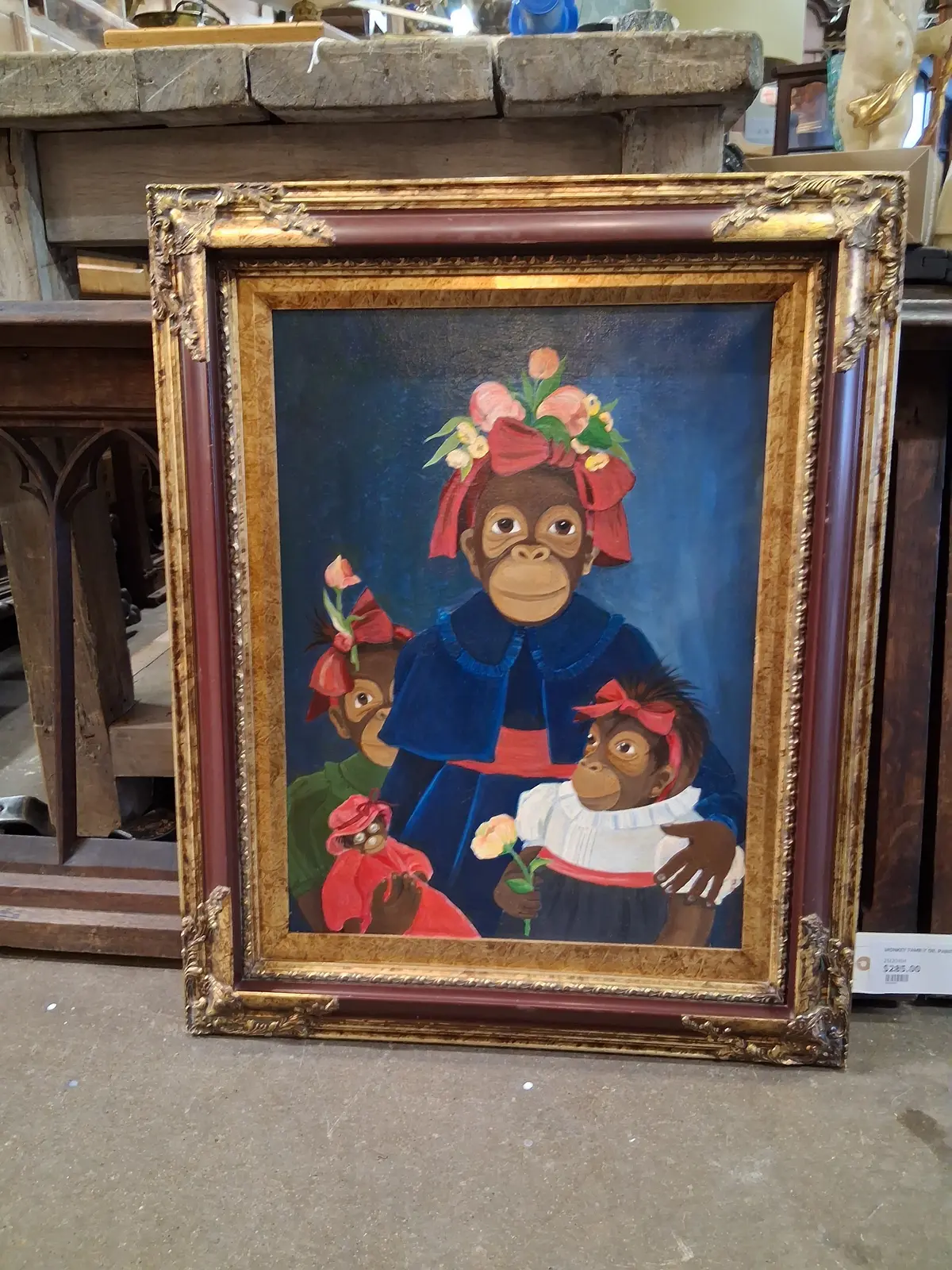 Monkey Family Oil Painting 1