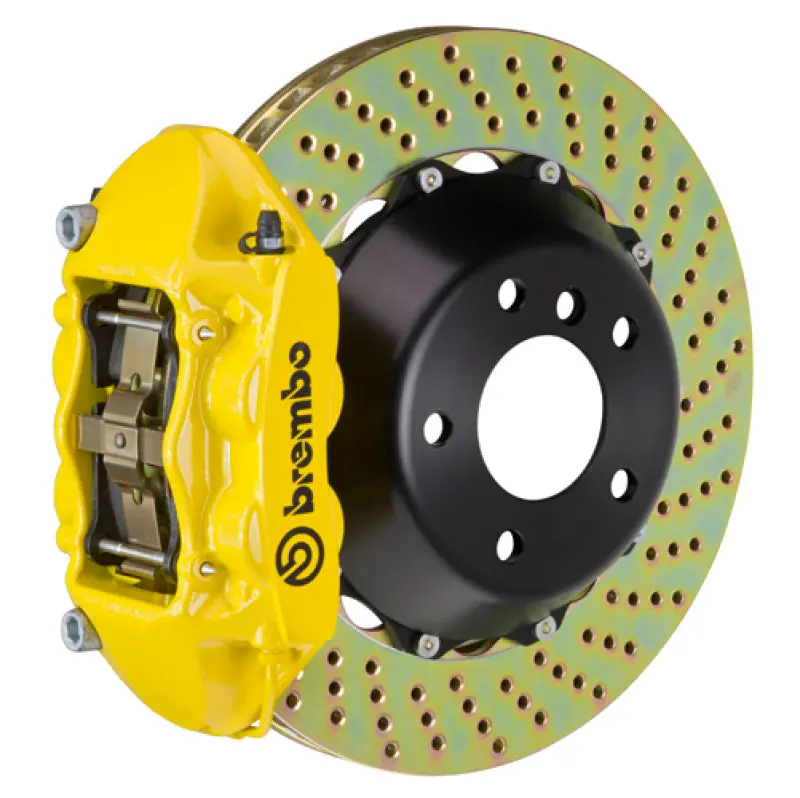 Brembo Gt Big Brake Kit For 2006–2008 Audi Rs4 – Rear Drilled 380X28Mm Two-Piece Rotors & 4-Piston Calipers (Yellow Finish) 1