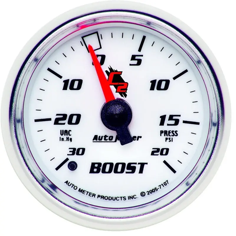 Autometer C2 Mechanical Boost/Vacuum Gauge — 52Mm, 0–30 Inhg / 0–20 Psi 1