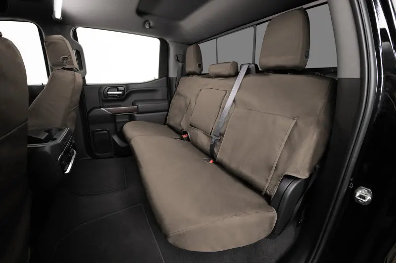 Covercraft Waterproof Polyester Seatsaver Covers – Custom Fit For 2022–2024 Ford Maverick Front Seats (Taupe) 1