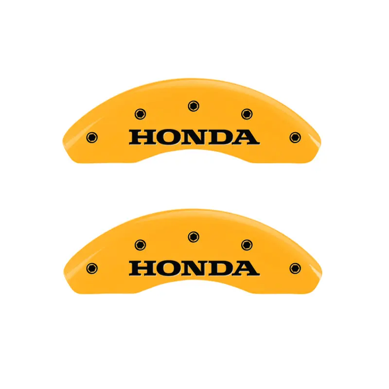 Mgp 4 Caliper Covers Engraved Front & Rear Honda Yellow Finish Black Char 2005 Honda Accord 1