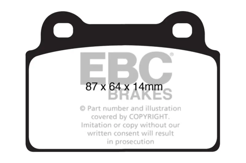 Ebc Bluestuff Rear Brake Pads For 2008–2016 Mitsubishi Lancer Evolution X – 2.0L Turbo, One-Piece Rotors 1
