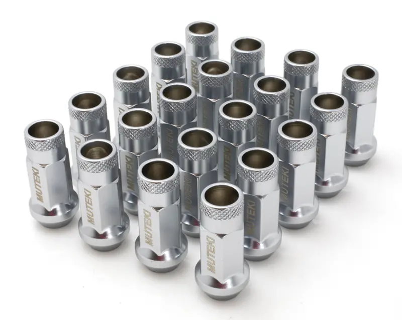 Wheel Mate Satin Silver Open-End Lug Nuts – M12×1.25, 48Mm Length, Compatible With Muteki Sr48 Wheels 1