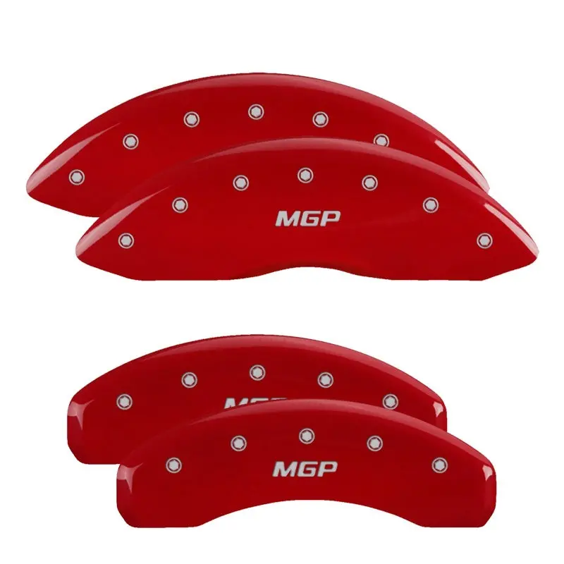 Mgp Engraved 4-Piston Caliper Covers For Mopar Vehicles – Red Finish With Silver Accents 1