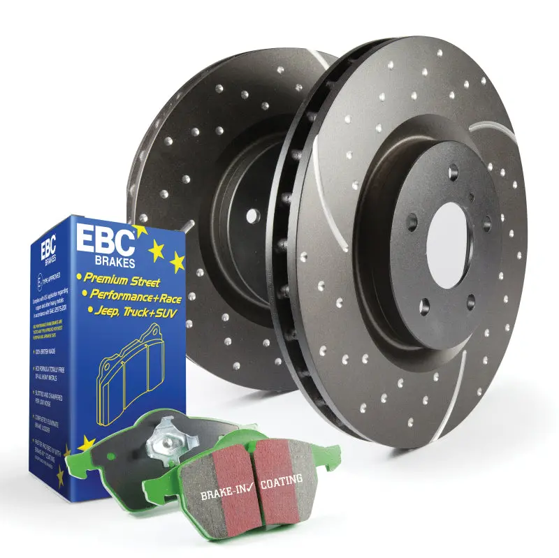 Ebc Greenstuff Low-Dust Brake Pad And Gd Drilled Rotor Kit (S10 Series) 1