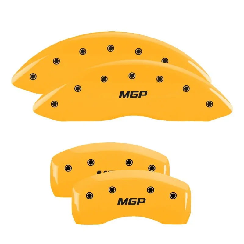 Mgp 4 Caliper Covers Engraved Front & Rear I-Vtec Yellow Finish Black Ch 1