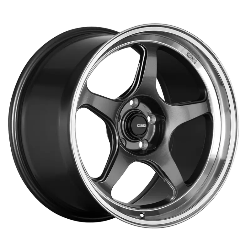 Konig Hyperspec 19X8.5A 5X114.3 Et32 Anthracite Metallic Wheel W/ Mirror Machined Lip (Knurled Bead) 1