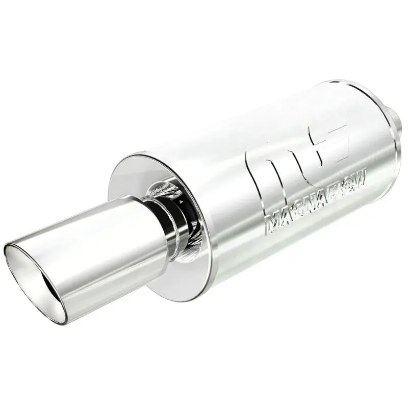 Magnaflow Stainless Steel Performance Muffler With Tip – 14" X 7" X 7", 2.25" Inlet/4" Outlet 1