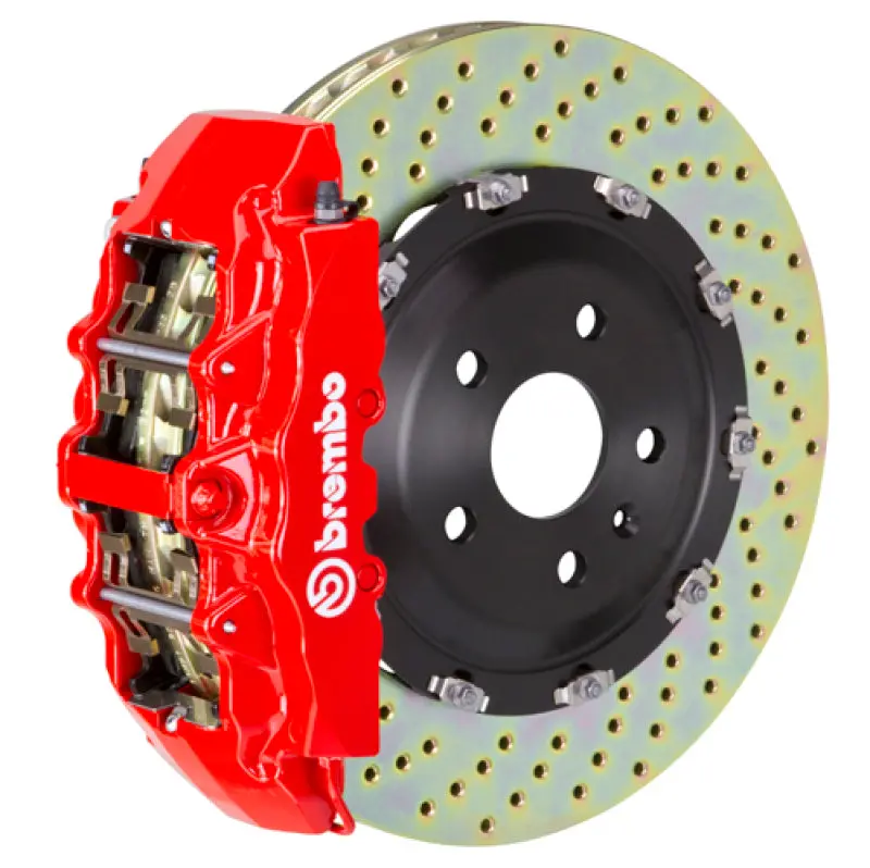 Brembo 20+ Model Y Front Gt Bbk 6 Piston Cast 380X34 2Pc Rotor Drilled-Red 1